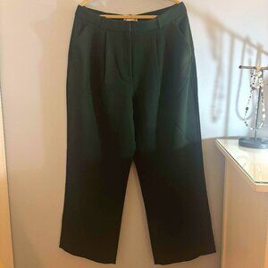 Curve Love A&F Sloane Tailored Wide Leg Pant - Dark Green - Size 33